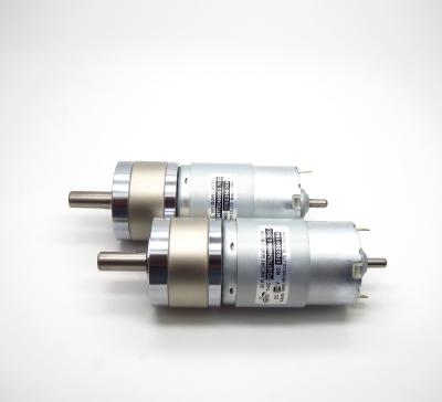 China long life drip-proof high torque effciency 12v dc motor with rearshaft for sale