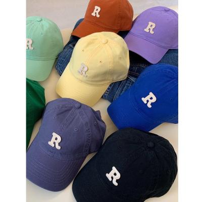 China breathable & Waterproof can be high quality women's hat alphabet embroidery cotton fashionable simple wild soft top baseball cap customized for sale