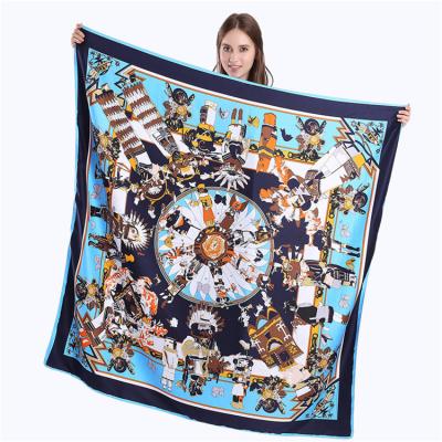 China European and American daily use fashion new silk scarf printing silk square scarf travel shawl scarf for sale