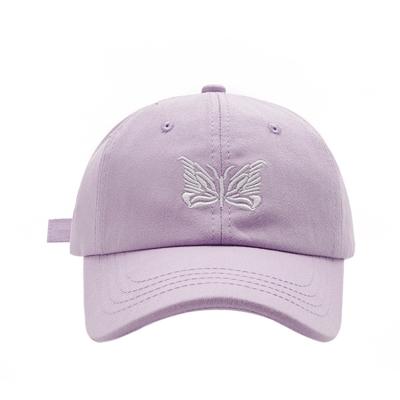 China 2021 new custom INS JOINT hat women butterfly embroidery baseball cap fashion couples hat custom hats for sale