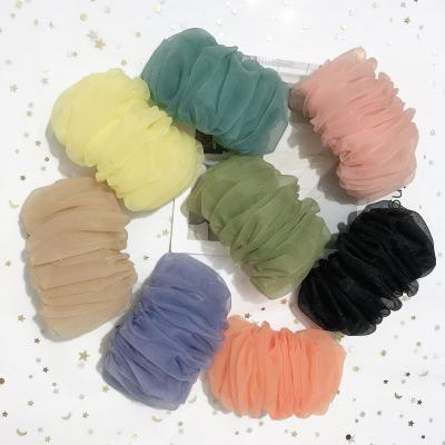 China YiYi Style Simple French Style YiYi Style Hair Clips Elegant Soft Color Mesh Lace Hair Barrettes For Girl for sale