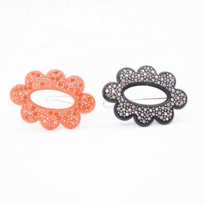 China Custom Flower Acetate Rhinestone Hair Decoration Popular Shape Hair Clips Hair Barrettes For Girls for sale