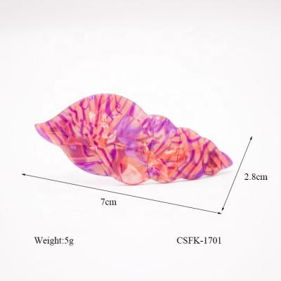 China Hair Decoration Custom Shape Purple Hairpins Factory Conch Fashion Acrylic Hair Clips For Women for sale