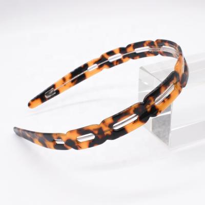 China Designer Friendly Material Wholesale Headbands Durable And Environmentally Friendly Acetate Leopard Headband for sale