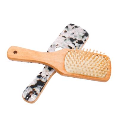 China YIYI Hair Decoration/Hair Accessories Light Tortoise Shell Acetate Hair Brush Air Paddle Woody 21cm Hair Brush For Thick Hair for sale