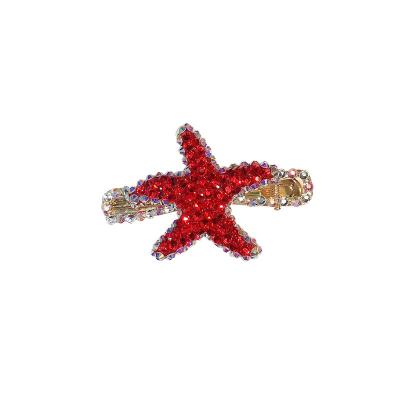 China Sweet Hot Selling Daily Hair Pin For Girls Hair Clip Party Wear Korean Red Heart-shaped Rhinestone Accessories Sea Fish for sale