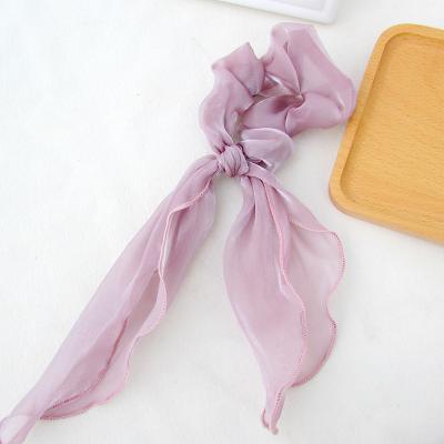 China YiYi Wholesale Fashion Hair Accessories Satin Korean Colorful Ribbon Mermaid Hair Accessories Elastic Hair Bands For Women for sale