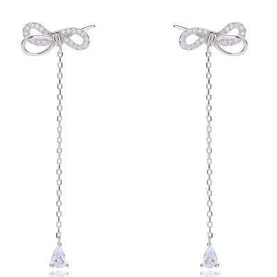 China YiYi Arc-knot Rhinestones Korean Fashion Pretty Sweet Elegant Popular TRENDY Dangle Earrings For Women for sale