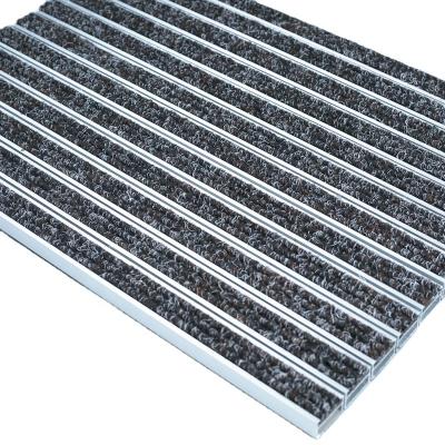 China Stain Resistant Reception Belgium Aluminum Metal Door Mat Commercial Entrance For Store Control Dust Control Aluminum Recessed Mats for sale