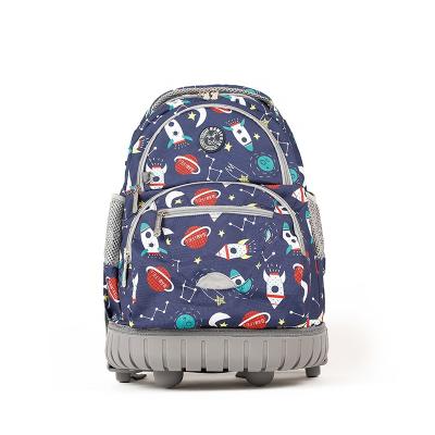 China Waterproof Customized Space Rocket School Bag Backpack Wheeled Bag For Boys for sale