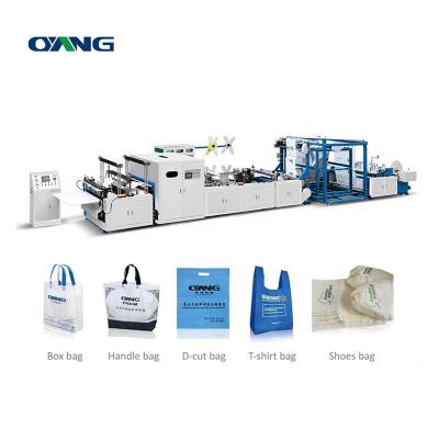 China Garment Shops Allwell Full Automatic Packaging Material Box Nonwoven Bag Making Machine Price, D-Cut Nonwoven Bag Making Machine for sale