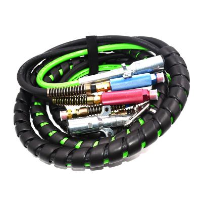 China Connecting Tractor And Trailer YUTE 3 In 1 Tractor To Trailer Air Connecting Power Hose Line Wraps With 15ft Long for sale