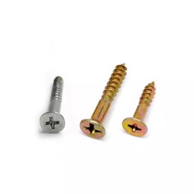 China Pan Factory Head DIN7982 Countersunk Tapping Screws Cross Head Wood Screws Roofing Drywall Screws for sale