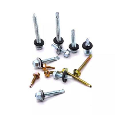 China DIN7504 Alloy Steel Hex Head Self Drilling Screw with Rubber Gasket Hex Head Self Drilling Screw for Construction Roofing for sale