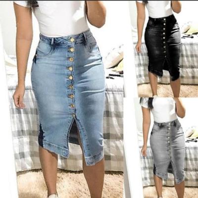 China Fashion New Arrival High Waist Denim Fringe Women Casual Skirt Knee Length Plus Size for sale