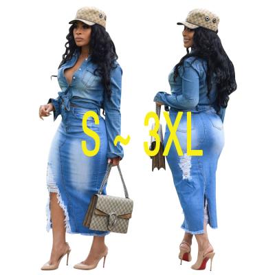 China Hot Sale Breathable Ladies Denim Casual Pencil Slit Skirt For Women Slim A Line Long 3xl Skirt With Zipper for sale