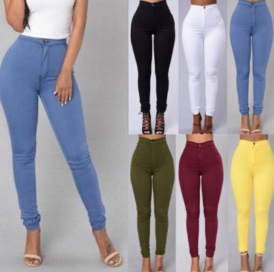 China Plus Size Solid-Solid Women 2020 Plus Size Skinny Leggings Stretch Pencil Jeans Pants Female Trousers S-3XL for sale