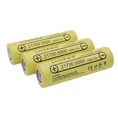 China Rechargeable Toys 3.7V Lii-50E 21700 Battery 5000mah 5C Discharge High Power Batteries For Flashlight Headlight Tools for sale