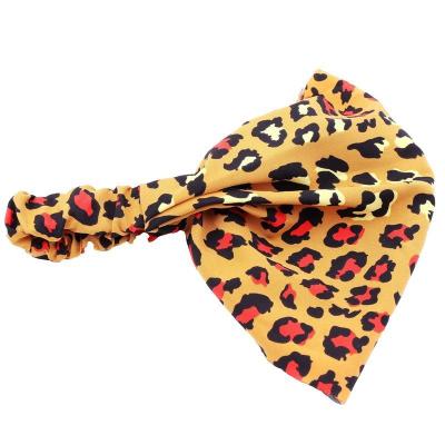 China Other Amazon Sale African Style Turban Leopard Print Head Wraps Super Wide Hair Band For Women for sale