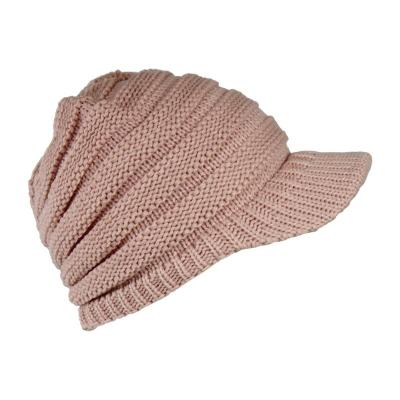 China COMMON High Quality Women Ribbed Beanie Hat Solid Color Ladies Knitted Comfy Warm Hat for sale