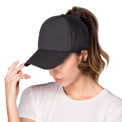 China Women and men multiple color double layer hat ponytail baseball gorras custom washable cross hat for sport for sale