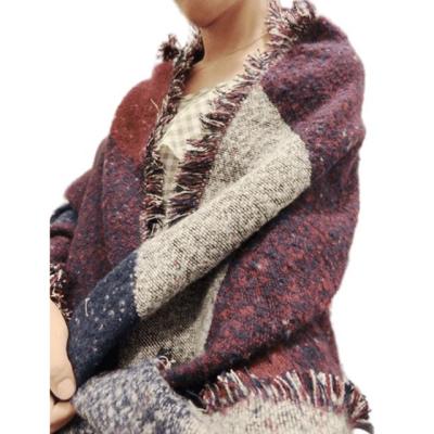 China Wram and Cozy Winter Scarf with Multi-colors Pattern Amazon Sale Winter Tassel Scarf Luxury Warm Thick Shawl for Women for sale