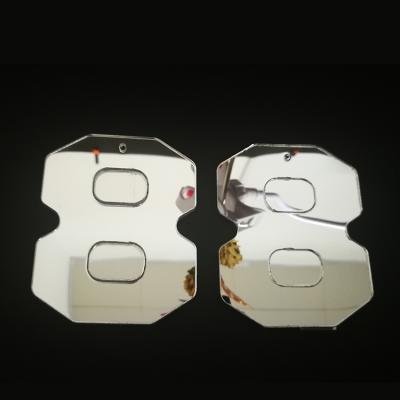 China Wholesale Customized Acrylic Flatback Mirror With Holes For Clothing Decoration for sale