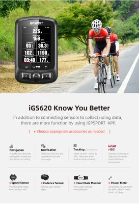 China Waterproof Notice iGPSPORT iGS620 Gps Computer Bicycle Speed ​​Meter Gps Cycling Computer Wireless Cycle Computer for sale