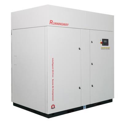 China High Efficiency Runningway Non-lubricated Dry Screw Air Compressor 110KW for sale