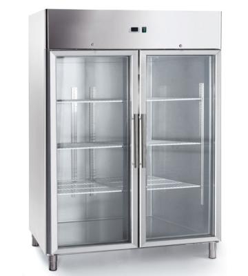 China GN1410 Series Single-temperature 1300L Double Glass Door Vertical Type Commercial Fridge Refrigerator Customized Ventilated for sale