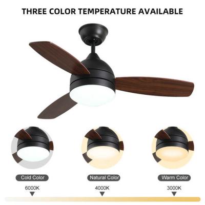 China 42 Inch 3 Leaf Solid Wood Blade Ceiling Fan Decorative Modern Luxury Supports Custom LED Ceiling Fan With Lights for sale