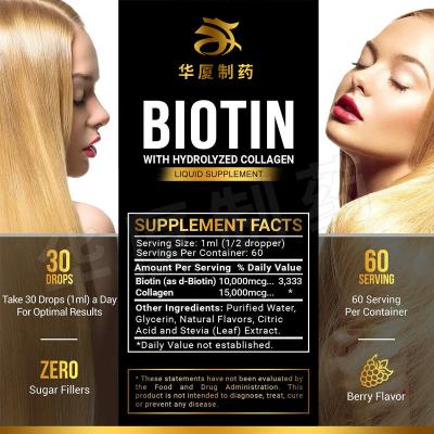 Κίνα 25000mcg Biotin η αύξηση τρίχας ρίχνει το ισχυρό καμμένος δέρμα 60ML καρφιών προς πώληση