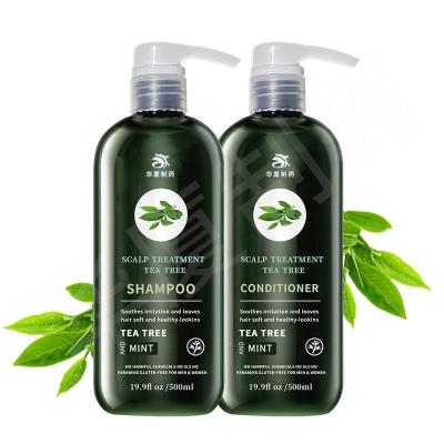 China Anti-caspa del champú del árbol del té de la etiqueta privada que alimenta champú y el acondicionador libres del producto de pelo del sulfato herbario natural en venta