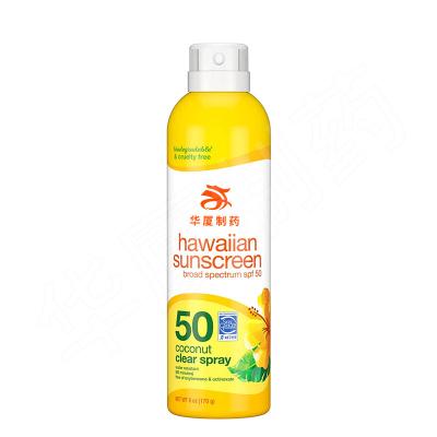 Κίνα SPF 50 Sunscreen σαφής τρέφοντας καρύδα ψεκασμού 6 ουγγιές -υγρ. προς πώληση