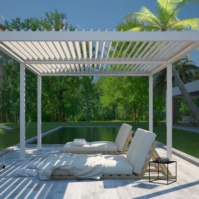 China Decoration Modern Design Bioclimatic Motorized Aluminum Louvered Pergola for sale