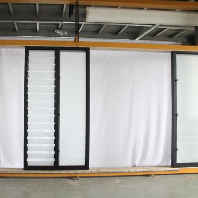 China door & Window Canopy White Frame Adjustable Mirror Blade Glass Canopy With Security Bar And Fly Screen for sale