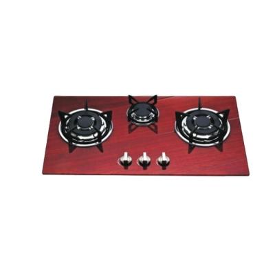 China Hotel Sale Cheaper Price To Color Indian Hot Glass 3 Burner Gas Stove With Cast Iron for sale