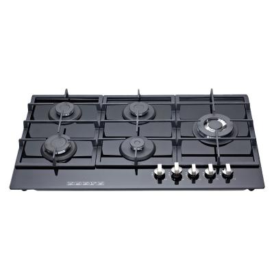 China Hotel 30 Inch Gas Hob LPG/NG Gas Hob Stainless Steel Gas Hob Built-In Type To Convertible 5 Burners for sale