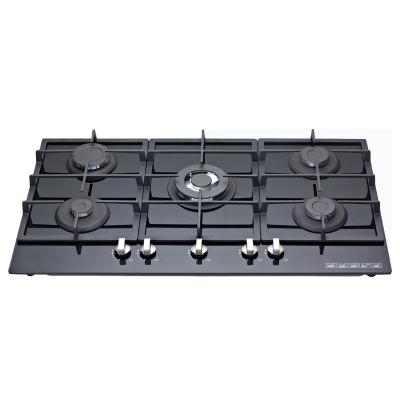 China Hotel Built-in 5 Burner Stainless Steel Gas Hob LPG/NG Dual Fuel Easy To Clean For RVs, Apartments, Outdoors for sale