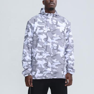 China Custom Military Zipper Winter Wear Polyester Camouflage Anorak Windproof Jacket Logo Men Workout Sport Wear for sale