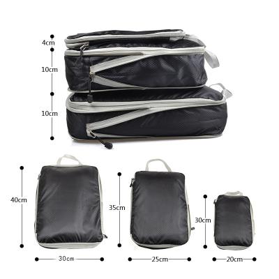 China Wholesale Fashion Custom 3 Pcs Travel Organizer Bag Set 3 of 1 Quality 2 Layer Zipper Mesh Waterproof Luggage Packing Cubes for sale