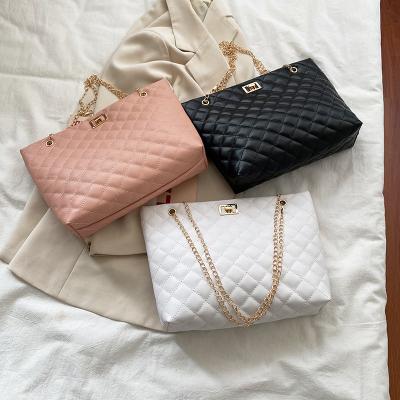 China Wholesale Simple Retro Style Ladies Shoulder Bags Shopping Fashion Large Capacity Tote Hand Bags Women Ladies Handbags Youth Dropshipping for sale