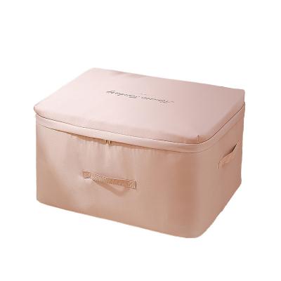 China Fashion Factory Folding Storage Box Washable Removeable Zipper Handle Clothes Books Toys Storage Bin Firm Organizer for sale