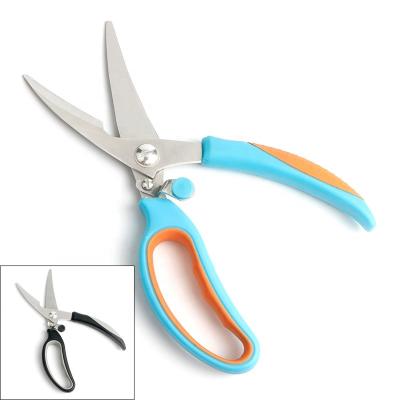 China Customized High Quality Heavy Duty Strong Bone Scissors Stainless Steel Chicken Cutter Food Meat Vegetable Scissors With Soft Handle for sale