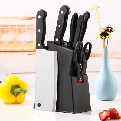 China Hot Selling Stocked Good Quality 8pcs Stainless Steel Kitchen Knife Block Set With Gift Kitchen Cooking Knife Set for sale