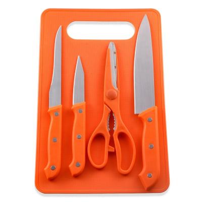 China Colorful Stocked Cheap Price Knife Gifts Five Pieces Knife Set Kitchen Stainless Steel Gifts Chef Set Cutlery for sale