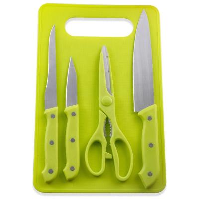 China Stocked Multicolor Knife Gifts Five Pieces Cutlery Set Kitchen Stainless Steel Kitchen Gifts Chef Chef for sale