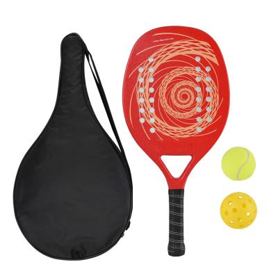 China High level good quality carbon fiber paddle racket hot sale original holes design beach tennis racket for sale