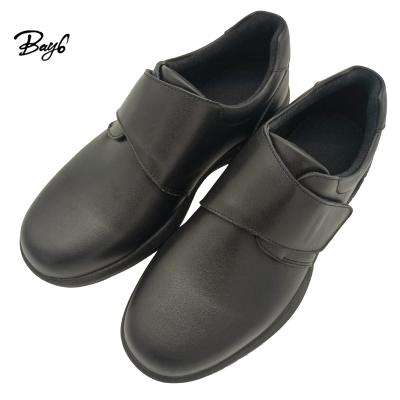 China Wholesale Black Rubber Genuine Leather Diabetic Shoes Casual Health Sweat-absorbent For Women for sale