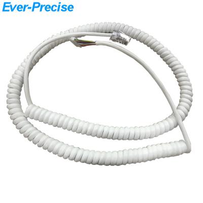 China 8P8C copper white PHR-8 to white RJ45 spiral cable to PHR-8 stretch cord for sale